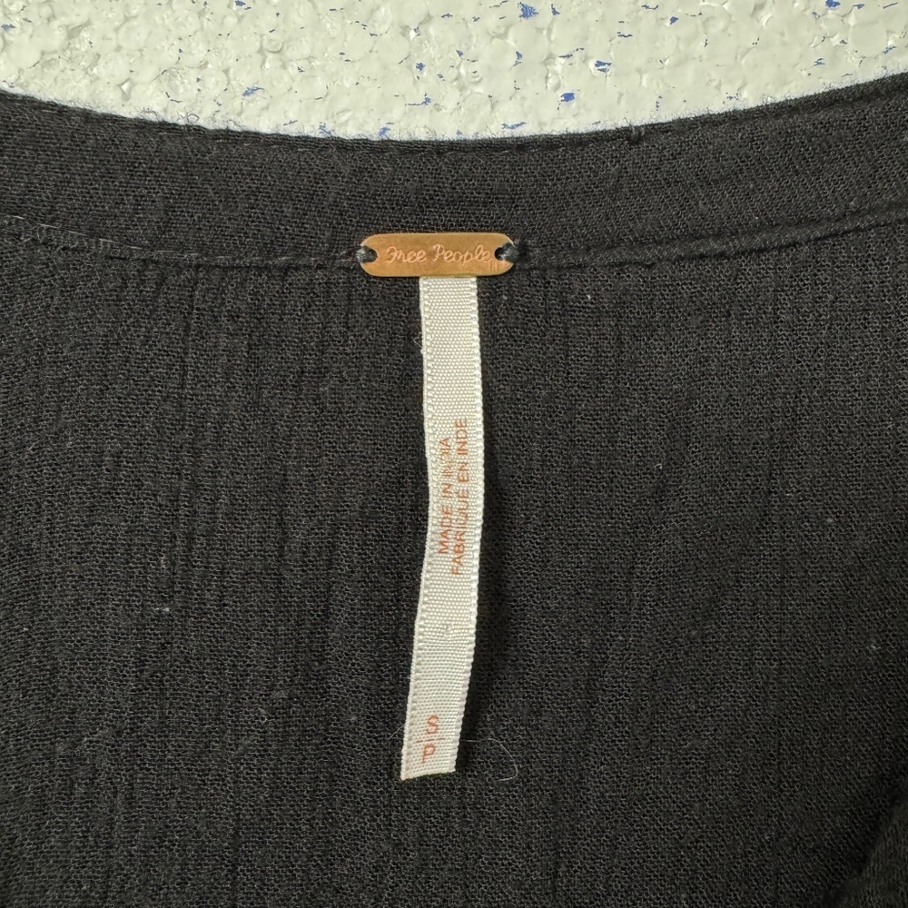 Free People Womens Swingy Lace Tunic Top Blouse Black Small Boho Dark Romantic - Picture 5 of 10